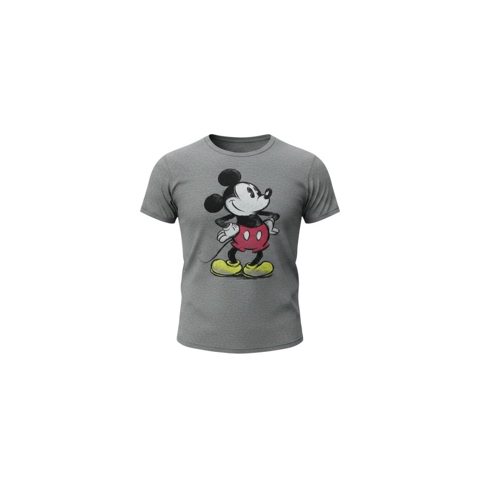 Disney Graphic T-Shirt Mens Medium Gray Excellent Mickey Mouse Vintage Style